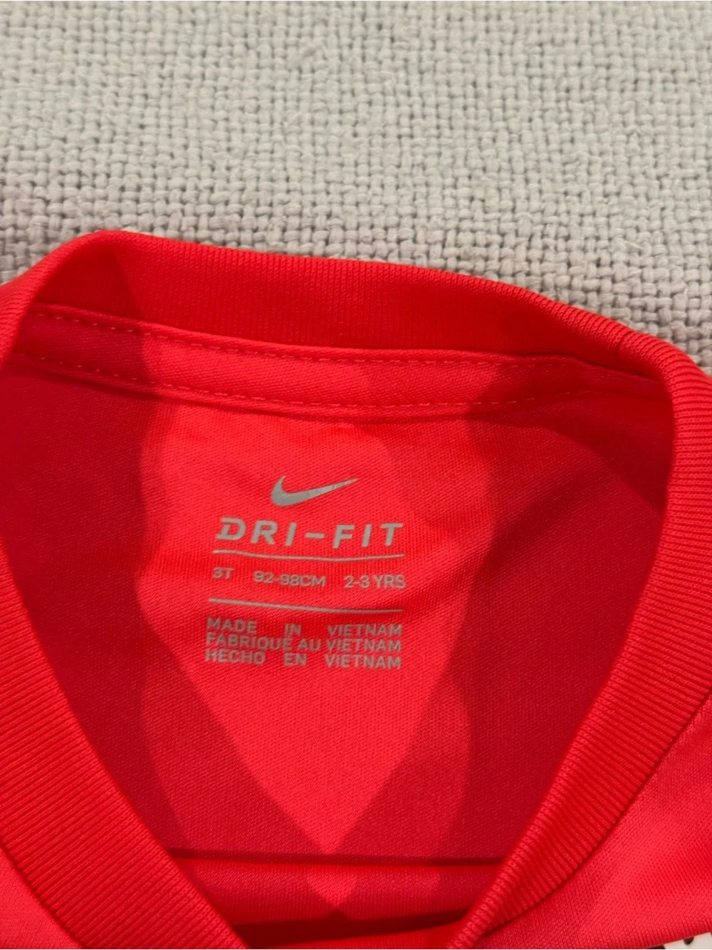 Nike Red Dri-FIT Kids Short Sleeve Tee
